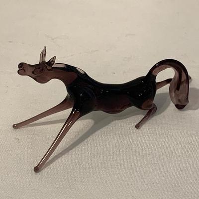 Miniature Purple Blown Glass Horses (DR-HS)