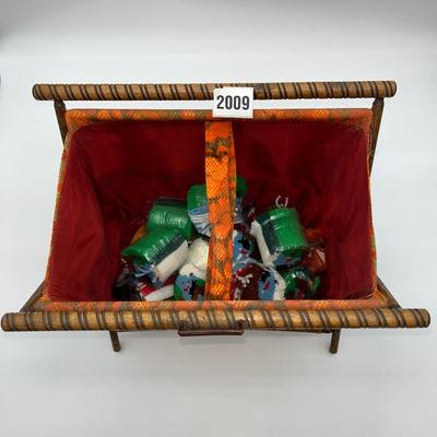 Vintage Sewing/Knitting Basket with Supplies