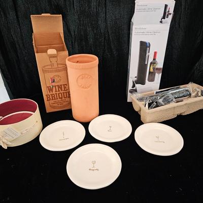 Brookstone Automatic Wine Opener, William Sonoma Appetizer Plates, & More Wine Acessories (K-KL)