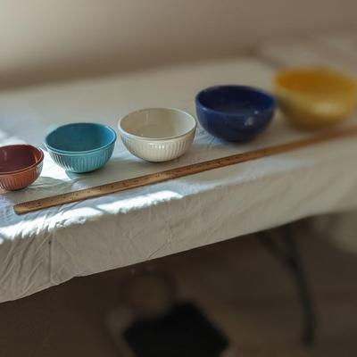 Set of 5 Ribbed Nesting Mixing Bowls
