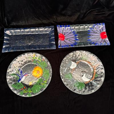 Decorative Painted Glass Plates & Bowls(DR-KL)