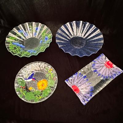 Decorative Painted Glass Plates & Bowls(DR-KL)