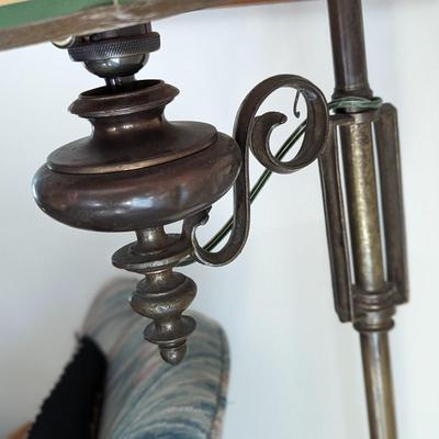 Antique Wrought Iron, Copper Adjustable Floor Lamp