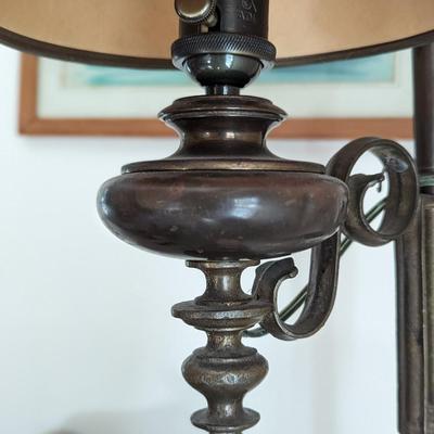 Antique Wrought Iron, Copper Adjustable Floor Lamp