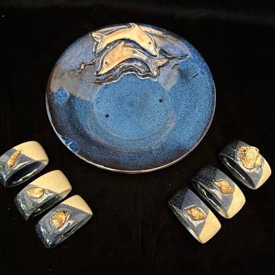 Shell Motif Plates & Large Bowl with Lid (DR-KL)