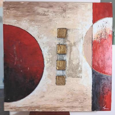 Red & Gold Abstract Canvas