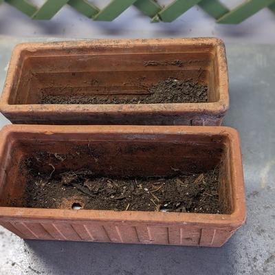 2 Terra Cotta Rectangle Planters