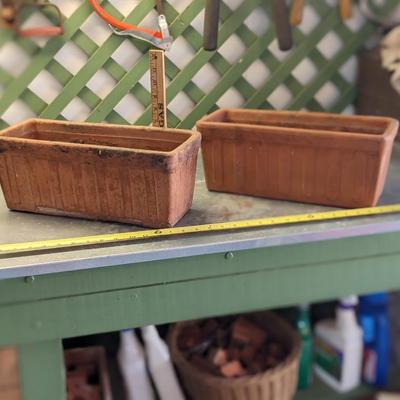 2 Terra Cotta Rectangle Planters