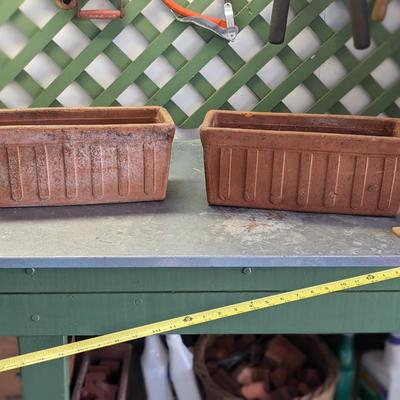 2 Terra Cotta Rectangle Planters