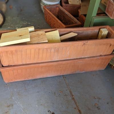 2, 2.5' Rectangle Terra Cotta Planters