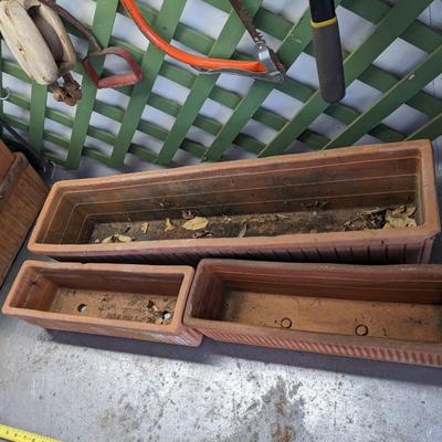 Set of 3, 1 lg, 2 med Rectangle Planters