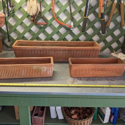 Set of 3, 1 lg, 2 med Rectangle Planters