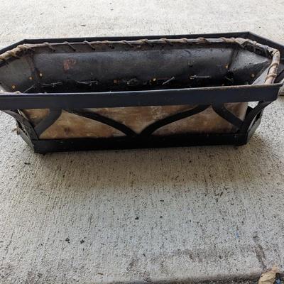Cow Skin (?) Lined Planter