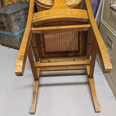 Sweet Wicker Oak Chair in Great Shape