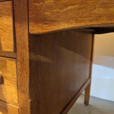 Wonderful Old School Teachers Oak Desk