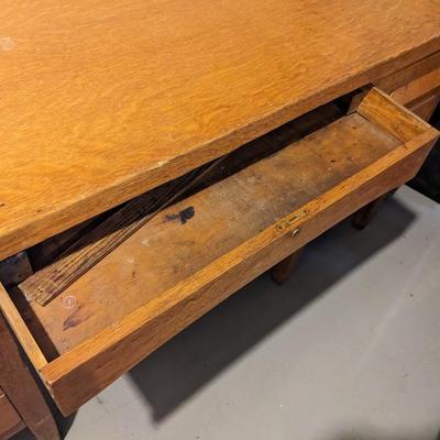 Wonderful Old School Teachers Oak Desk