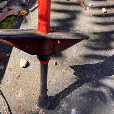 Antique Vintage Lot - Pogo Stick, 2 Metal Fans, Rustic Folding Stool
