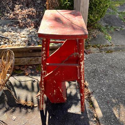 Antique Vintage Lot - Pogo Stick, 2 Metal Fans, Rustic Folding Stool