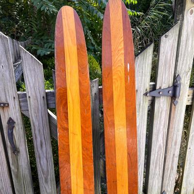 Vintage Cypress Gardens Dick Pope Jr Wood Water Skis