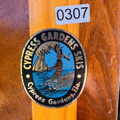 Vintage Cypress Gardens Dick Pope Jr Wood Water Skis