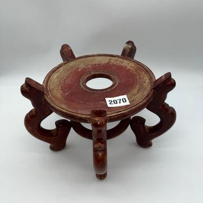 Mahogany Chinoiserie Plant Stand