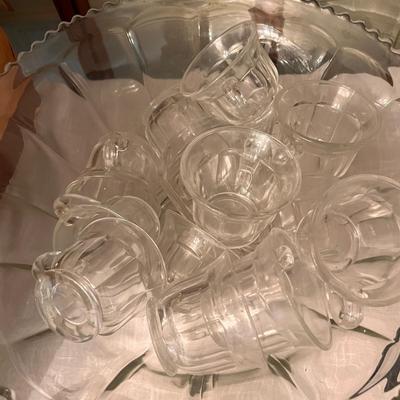 Large Vintage Punch Bowl, Punch Cups, MCM Electric Percolator