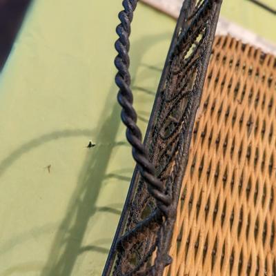 Well Constructed Metal and Wicker Basket Tray