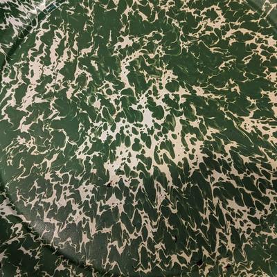 Vintage Green and White Splatter Enameled Tray