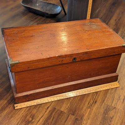 Gorgeous Antique Wood Cargo Chest, On Wheels!