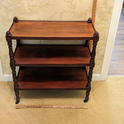 Classic English Side Table/Etagere, Mahogany