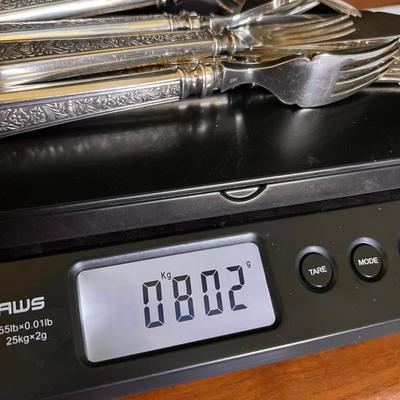 Antique Engraved Silver Fish Cutlery Set