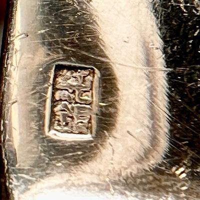 Antique Engraved Silver Fish Cutlery Set