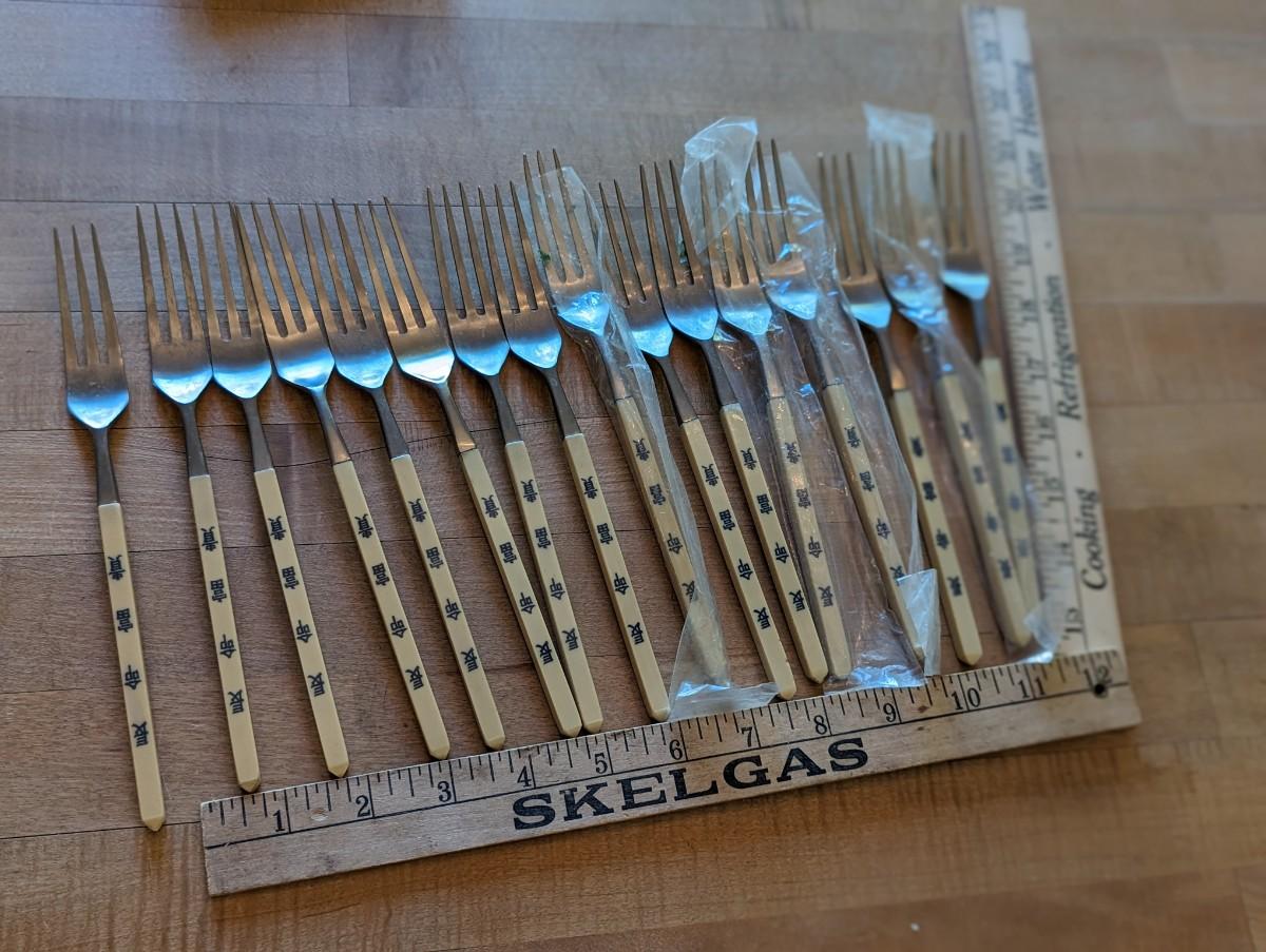 16 Vintage Japan Stainless Steel Forks