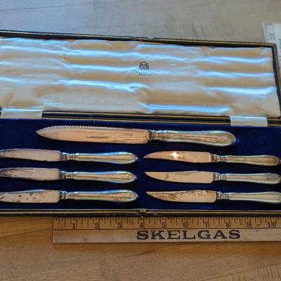 Vintage James Hardy & Co Silver Steak and Carving Knife Set