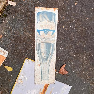 Lot Vintage Metal Advertising Signs
