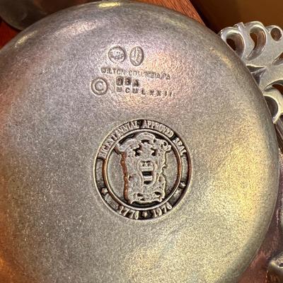 Large Lot Antique Vintage Silver Plate & Pewter Serving-ware