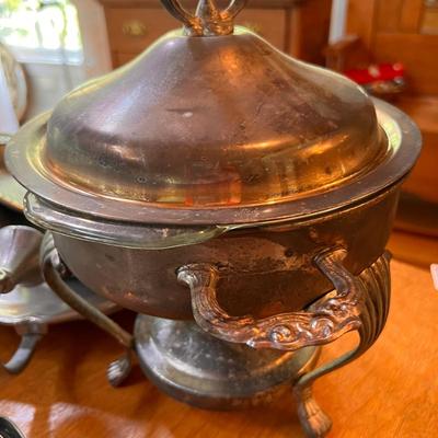 Large Lot Antique Vintage Silver Plate & Pewter Serving-ware
