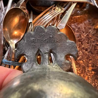 Large Lot Antique Vintage Silver Plate & Pewter Serving-ware