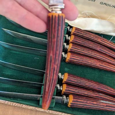Vintage Sheffield Cutlas Silver Carving Knife Set