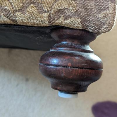 Vintage French Style Mahogany Arm Chair and Ottoman