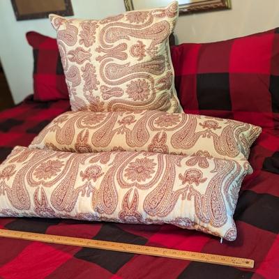 Set of 3 Pottery Barn Paisley Accent Pillows