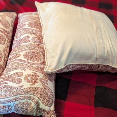 Set of 3 Pottery Barn Paisley Accent Pillows