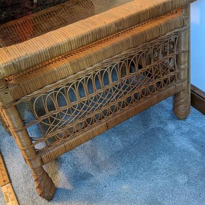 Henry Link(?) Boho Rattan, Wicker End Table