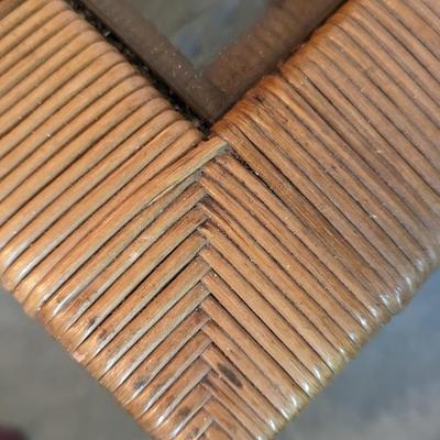 Henry Link(?) Boho Rattan, Wicker End Table