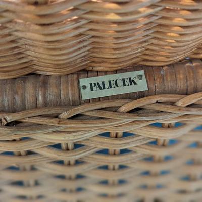 Palecek Wicker Chair and Ottoman, Lovely Pillows Included