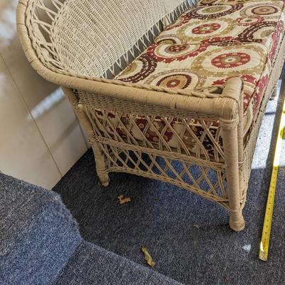 Vintage Americana Wicker Sofa w Cushion