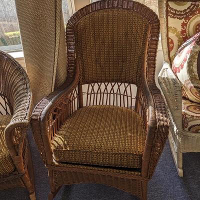 Gorgeous Upholstered Wicker Rocking Chair