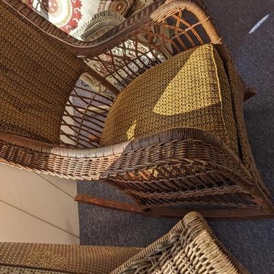 Gorgeous Upholstered Wicker Rocking Chair