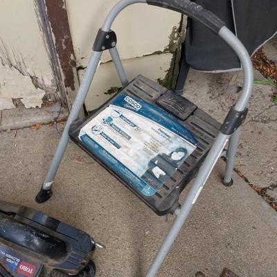 TWO STEP STOOL AND TORO LEAF BLOWER/VAC