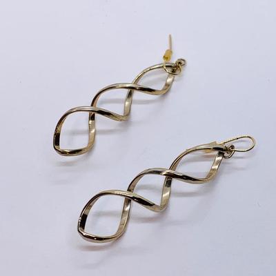LOT 3: Floral Sterling Silver Bracelet w/Silvertone Twisting Dangle Earrings